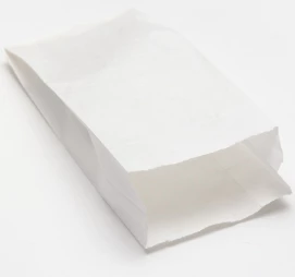 Пакет бумажный V-дно 90х40х205мм влагостойкий белый 1600шт/кор