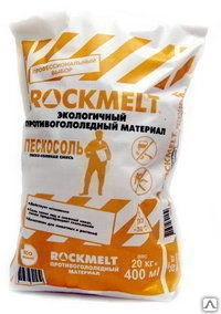 Реагент антигололедный песко-соляная смесь 20кг ROCKMELT Пескосоль (Рокмелт) до -30 С
