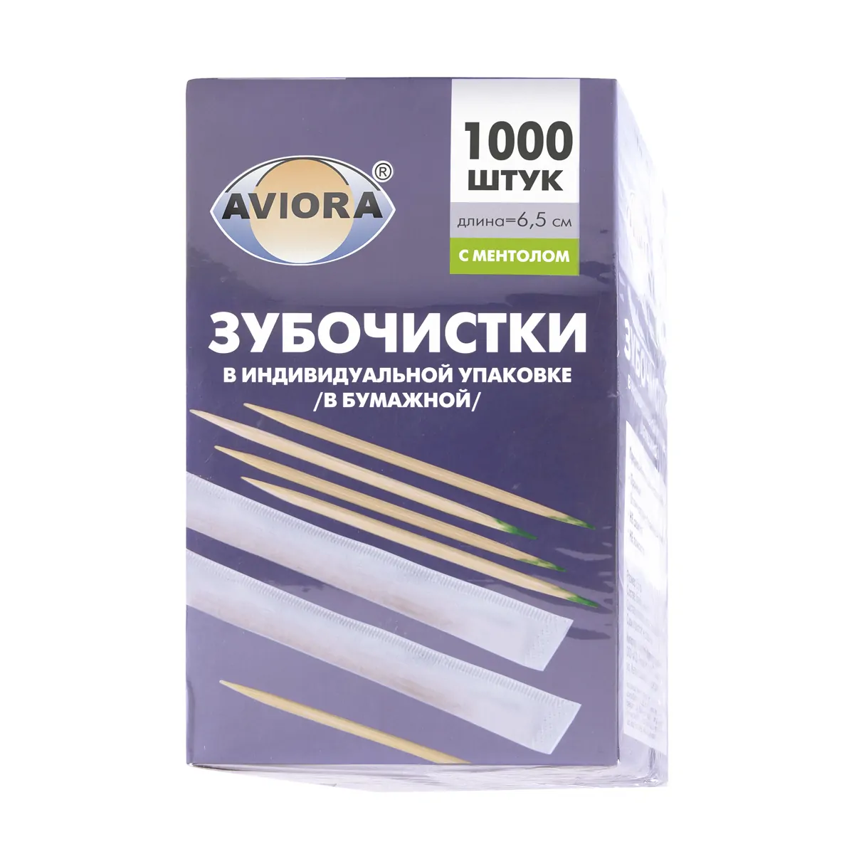 Зубочистки бамбуковые в бумажной упаковке с ментолом 1000шт/пач 30пач/кор