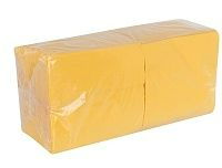 Бумажные салфетки 2-слойные 33х33 200шт желтые