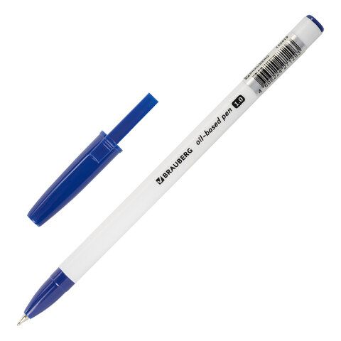 Ручка шариковая масляная BRAUBERG Stick Medium СИНЯЯ узел 1мм линия письма 0,5мм