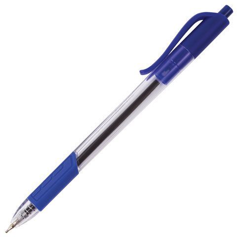 Ручка шариковая автомат BRAUBERG СИНЯЯ "Extra Glide R-Grip" пишущий узел 0,7мм линия письма 0,35мм