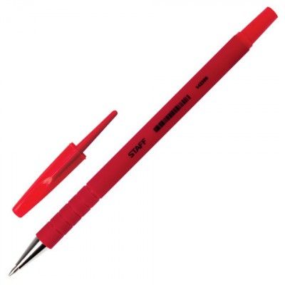 Ручка шариковая офисная красная STAFF