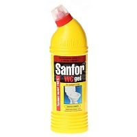 Средство для уборки туалета 1л SANFOR WC gel (Санфор гель) "Лимонная свежесть"