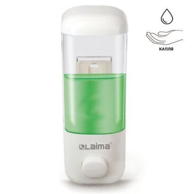 Диспенсер для жидкого мыла ЛАЙМА наливной 0,5л ABS-пластик, белый