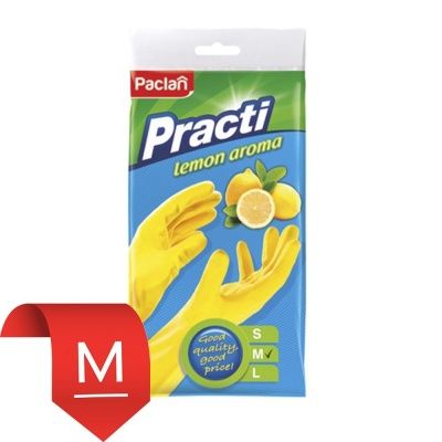 Перчатки хозяйственные Paclan с запахом лимона 1пара р-р M 100пар/кор 