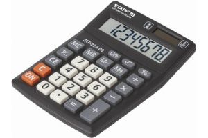 Калькулятор настольный STAFF PLUS STF-222, МАЛЫЙ (138x103 мм), 8 разрядов, двойное питание