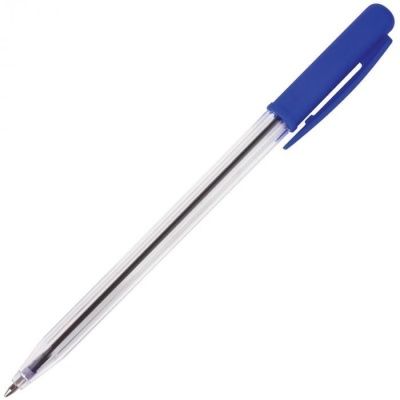 Ручка шариковая автоматическая STAFF СИНЯЯ корпус прозрачный узел 0,8 мм линия письма 0,4 мм