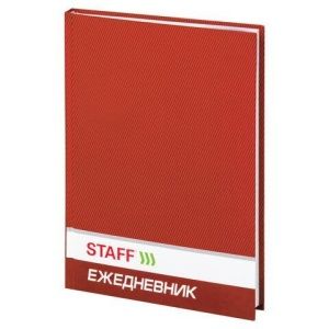 Ежедневник недатированный А5 145х215мм ламинированная обложка 128л STAFF красный