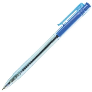 Ручка шариковая BRAUBERG "Click Blue" СИНЯЯ автоматическая тонированный корпус, узел 1 мм, линия письма 0,5 мм масл