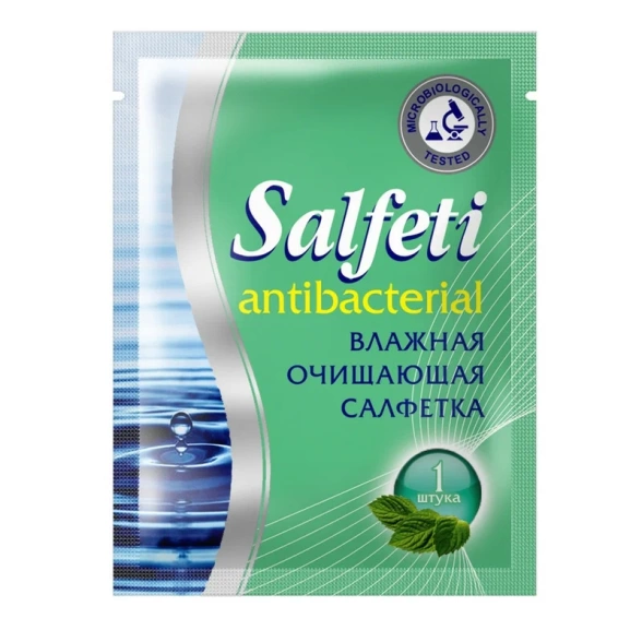 Salfeti влажные салфетки антибактер №1(саше) 60шт/рук/720шт/кор