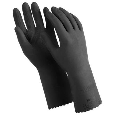Перчатки латексные MANIPULA "КЩС-1" двухслойные размер 8 (M), черные