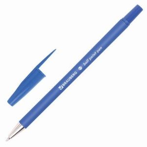 Ручка шариковая BRAUBERG "Capital-X" СИНЯЯ корпус soft-touch синий узел 0,7мм линия письма