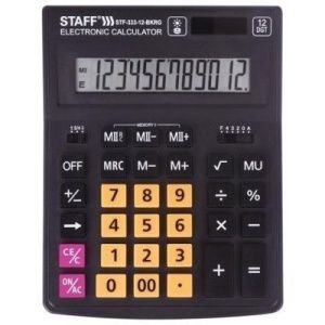 Калькулятор STAFF PLUS STF-333-BKRG настольный 12 разряд 200x154 мм ЧЕРНО-ОРАНЖЕВЫЙ