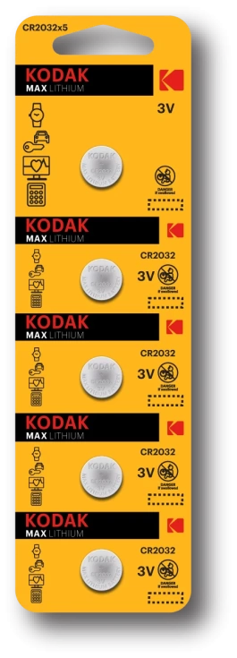 Батарейки 5шт литиевая Kodak CR2032-5BL