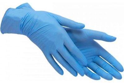 Перчатки нитрил диагност нестирил неопудрен ECO М 200шт/100пар/уп голубые 3гр