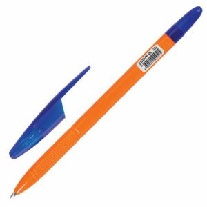 Ручка шариковая масляная STAFF "Basic X-100", СИНЯЯ, корпус оранжевый