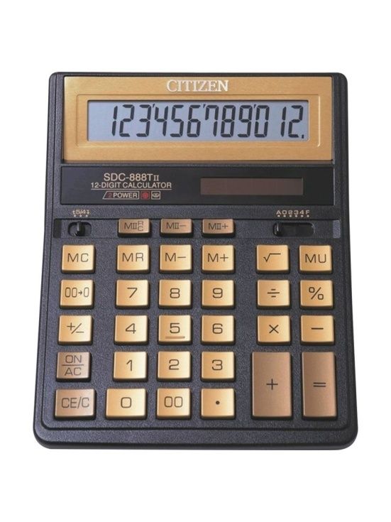 Калькулятор CITIZEN SDC-888TII 205х159мм 12разряд двойное питан настол 