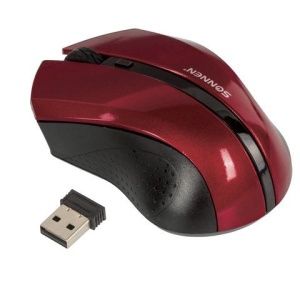Мышь беспроводная SONNEN V33, USB, 800/1200/1600 dpi, 6 кнопок, оптическая, черная, SOFT TOUCH