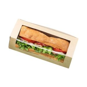 Упаковка для сендвича OSQ Baguetteиз box половинки багета 260х80х60мм 50шт/рук 250шт/уп