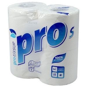 Туалетная бумага в бытовых рулонах 50м 2-слойная Protissue 4рул/уп