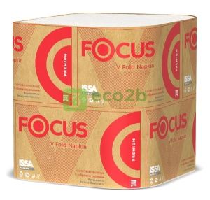 Бумажные салфетки диспенсерные белый 16,8х23см 2-слойные Focus V-сложения система N4 200л/уп
