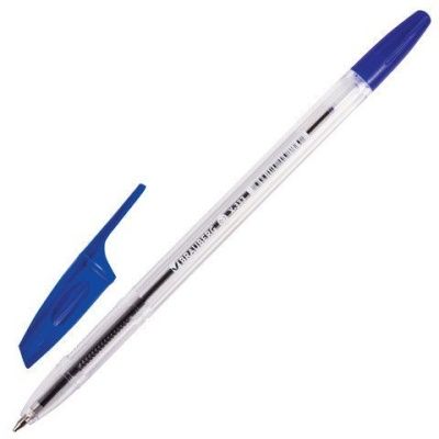 Ручка шариковая BRAUBERG "X-333" СИНЯЯ корпус прозрачный узел 0,7мм линия письма 0,35мм