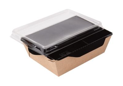 Упаковка для салата с прозрачной крышкой "Black Edition" 400мл ECO 50шт/рук 400шт/кор