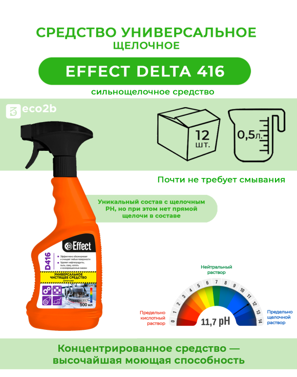 Средство универсальное для обезжиривания, уборки Effect Delta 416 0,5л распылитель 