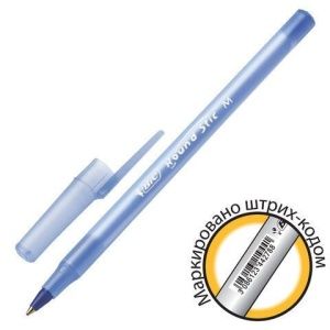 Ручка шариковая BIC "Round Stic", СИНЯЯ, корпус голубой, узел 1 мм, линия письма 0,32 мм, С ШТРИХКОДОМ