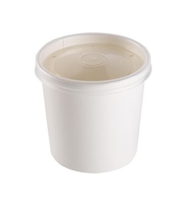 Упаковка для супов, каш с картонной крышкой белая 760мл ECO