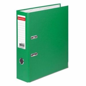 Папка-регистратор BRAUBERG с покрытием из ПВХ 80мм с уголком зеленая (удвоенный срок службы)