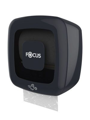 Диспенсер для рулонных полотенец с автоматическим отрывом Focus черный