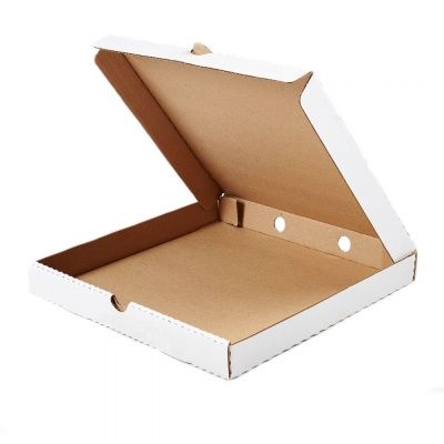 Коробка для пиццы картон 340х340х40мм белая 50 шт/уп внутри крафт