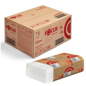 Листовые полотенца Focus Extra Z-сложения 2-слойные; 200лист/уп; 200х240мм