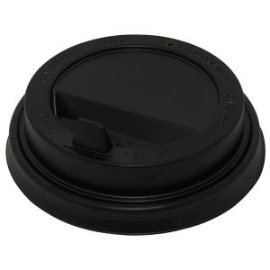 Крышка для стакана d-80мм ПП черная матовая с клапаном 100шт/уп 2000шт/кор