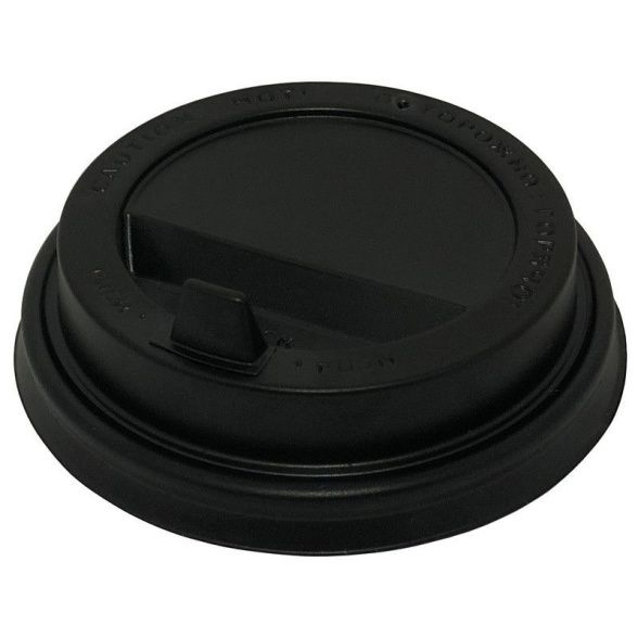 Крышка для стакана d-80мм ПП черная матовая с клапаном 100шт/уп 2000шт/кор