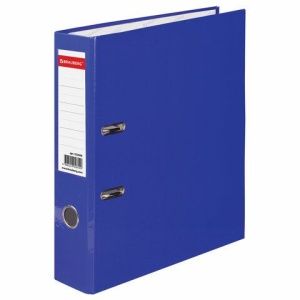 Папка-регистратор BRAUBERG ламинированная 75мм синяя
