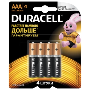 Батарейки 4шт DURACELL Basic LR03/AA А 