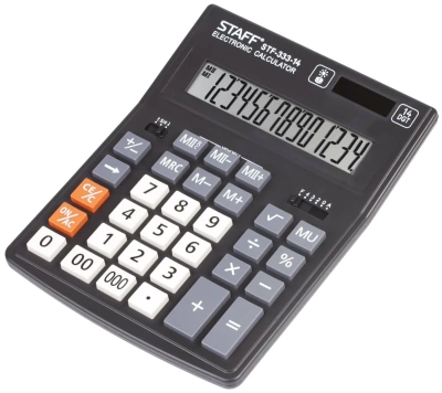 Калькулятор настольный STAFF PLUS STF-333 200x154мм 14разрядов двойное питание