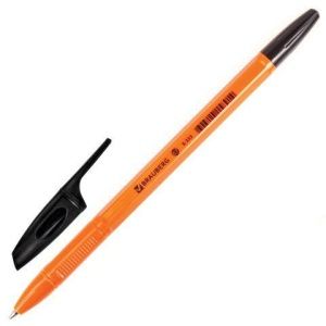 Ручка шариковая BRAUBERG "X-333 Orange", ЧЕРНАЯ, корпус оранжевый