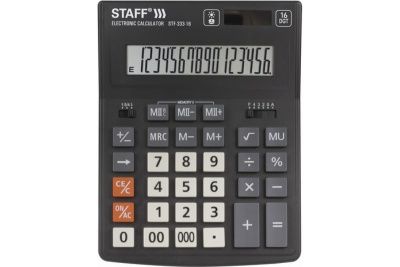 Калькулятор настольный STAFF PLUS STF-333 200x154мм 16разрядов двойное питание