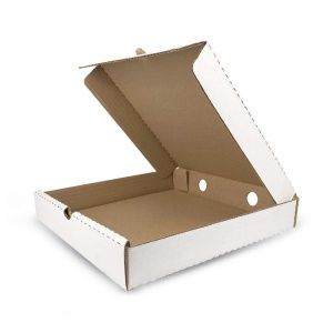 Коробка для пиццы картон 250х250х40мм белая/внутри крафт