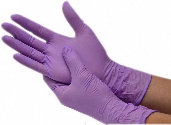 Перчатки нитрил текстур M 100шт/50пар/уп Mercator medical фиолетов неопудренные