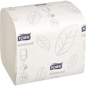 Листовая туалетная бумага 2-слойная 242л TORK Т3 белый