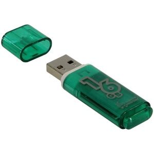Флеш-диск 16GB SMARTBUY Glossy USB 2.0 зеленый