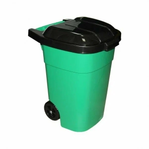Бак 65л для мусора на колесах зеленый