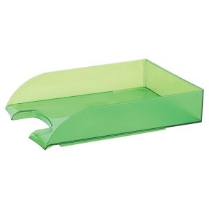 Лоток горизонтальный для бумаг BRAUBERG "Office style", 320х245х65 мм, тонированный зеленый
