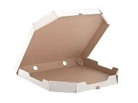 Коробка для пиццы картон 310х310х40мм белая "трапеция" 
