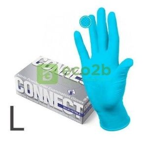 Перчатки CONNECT PULIN нитриловые голубые L текстурные 100шт/50пар